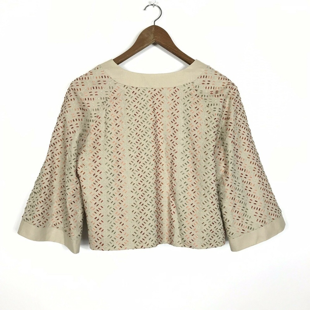Laundry by Shelli Segal Linen Crop Jacket Small - Picture 3 of 6